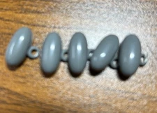 Buttons 5 Gray toggle with shank back  3/4 " submarine shape