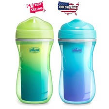 Sippy Cup Spill Free 9oz Bite-Proof Spout Insulated Dishwasher Safe Toddler 2pk
