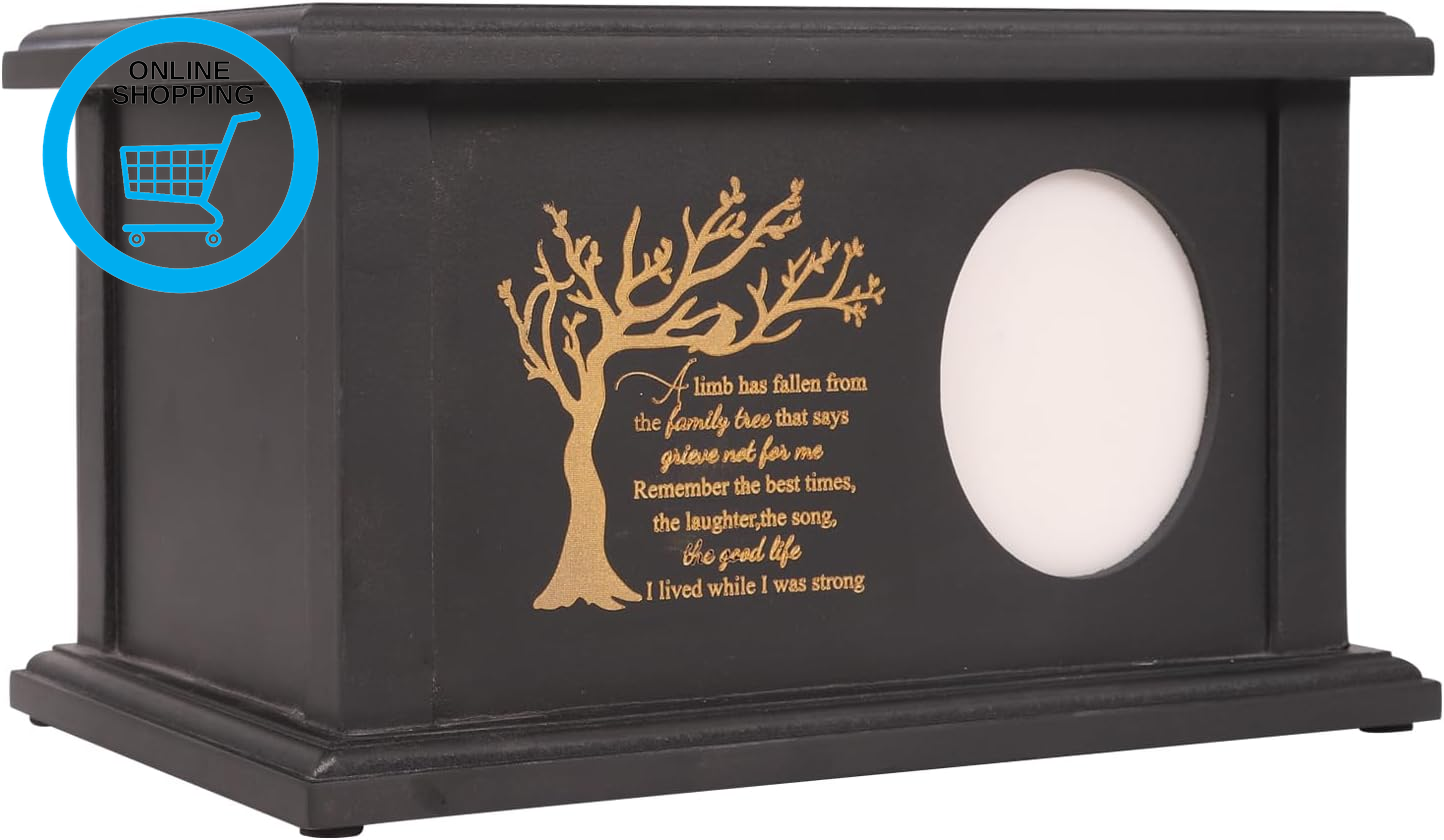 Wooden Urns for Human Ashes - Wood Cremation Urns Adult for Funeral, Burial or H