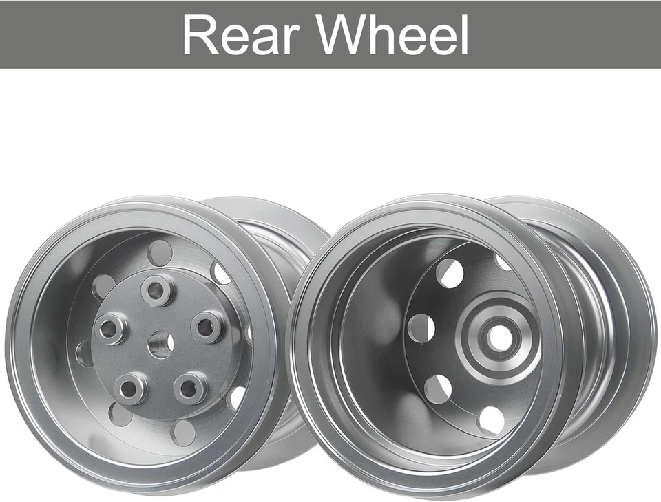 CW-01 Alu front & Rear Wheel Set for Tamiya 1/12 Lunch box Tire Car Upgrades - Image 4 of 4