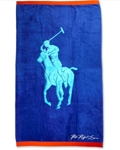 NWT Polo Ralph Lauren Royal Blue BIG PONY PLAYER 35”x 66” Plush Beach Towel