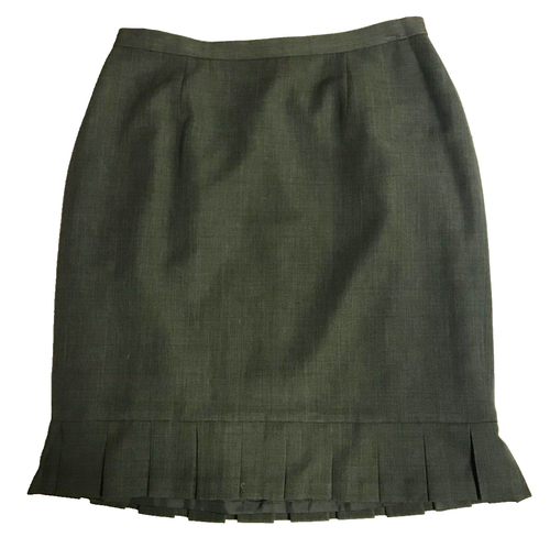 Jones Studio Separates Gray Pleated Skirt Sz 16W Back Zip 34"W x 27"L Lined