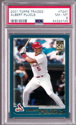 Albert Pujols Cardinals Dodgers 2001 Topps Traded T247 PSA 8
