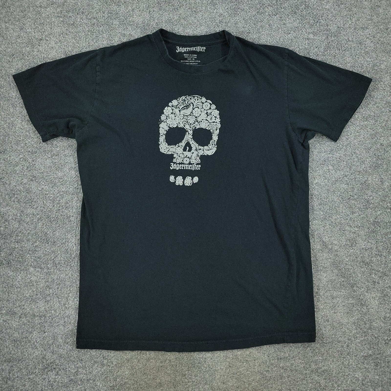 Jagermeister Shirt Men's XL Black Logo Skull Graphic Tee Short Sleeve Pullover eBay