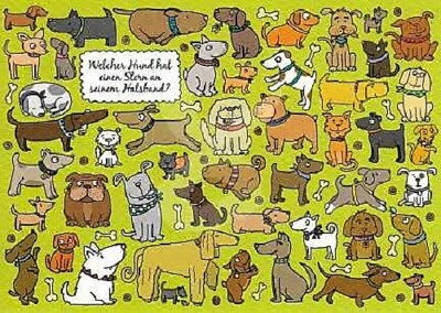 *Rate&Such*Postkarte*Hunde*Welcher Hund hat einen Stern an seinem...?*10 x 15cm