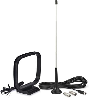 Magnetic Base Telescopic FM Antenna and AM Loop Antenna for Pioneer Onkyo Yamaha