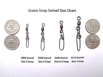 5 PACK Stainless Snap Swivels STAY LOK SNAP AFW CRANE SWIVEL Select Size