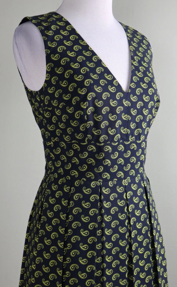 Vestido plisado de algodón cachemir azul marino talla 2 colección MICHAEL KORS Italia $1490 Foto 3 de 4