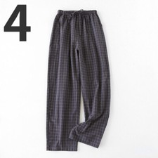 Men Cotton Blend Plaid Bottoms Pyjamas Pants Trousers Nightwear Sleepwear Home
