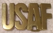 USAF United States Air Force Solid Brass 1970s Vintage Belt Buckle