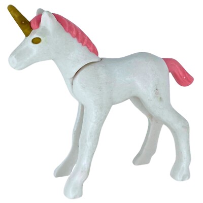 Playmobil White/Pink Unicorn Small Horn Fairy Medieval Magic