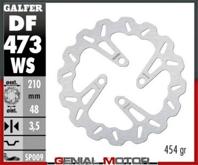 1994 Galfer Wave Fixed Oversize 210X3.5mm Mbk Booster 50-R Front Brake Disc