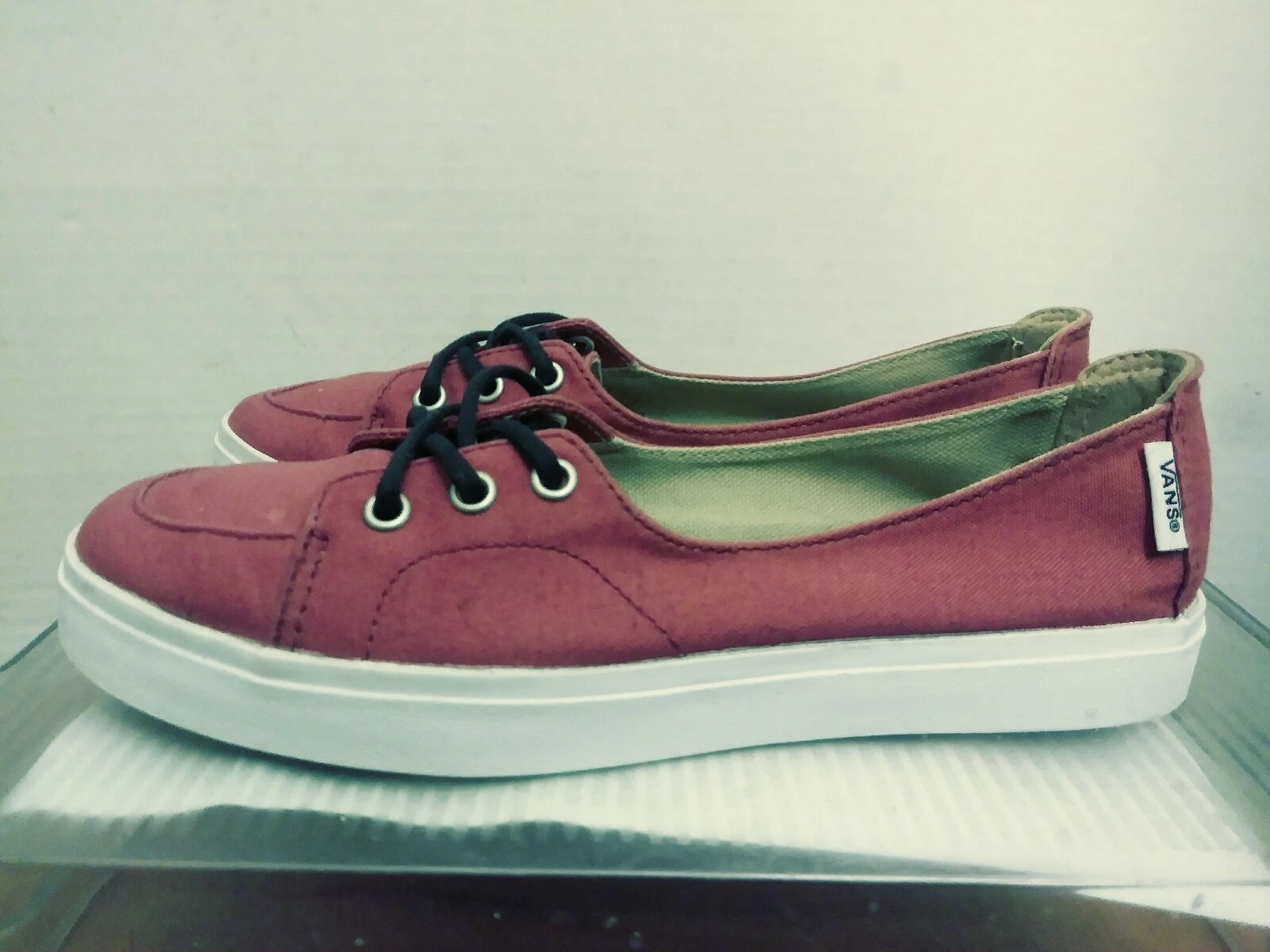 Scarpe mocassino stringate Vans Off the Wall Ultracush rosse #721278 da donna taglia 5