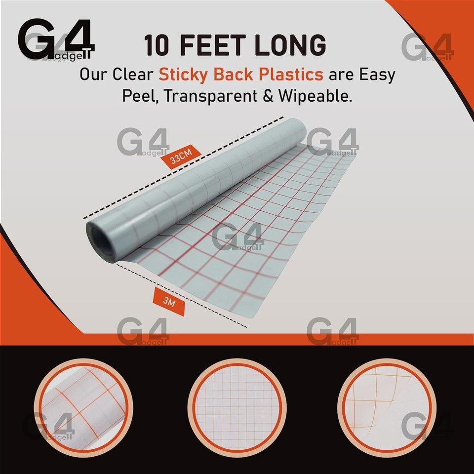 G4GADGET Book Cover Film Self Adhesive Book Covering Film Clear Sticky