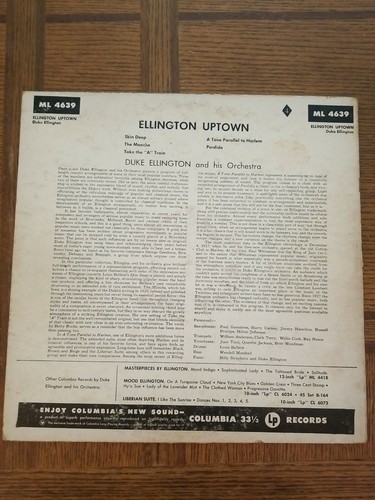 Duke Ellington "Ellington Uptown" Vinyl Record 1951 G+ Rare - Picture 2 of 10