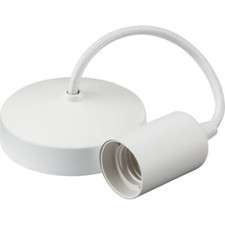 Image of Knightsbridge 6" E27 Contemporary Pendant Set - Matt White - 8270MW