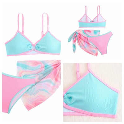Girls Bikini Holiday Swimwear Party Swimsuit Snorkeling Spaghetti Straps Youth