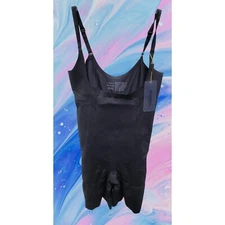SHAPERX Shapewear Tummy Control Open Bust Thigh Slimmer Faja SMALL Black NWT