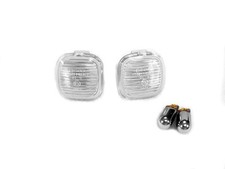 Depo Clear Fender Side Marker Lights Chrome Bulbs For 1996-1998 Audi A4 B5