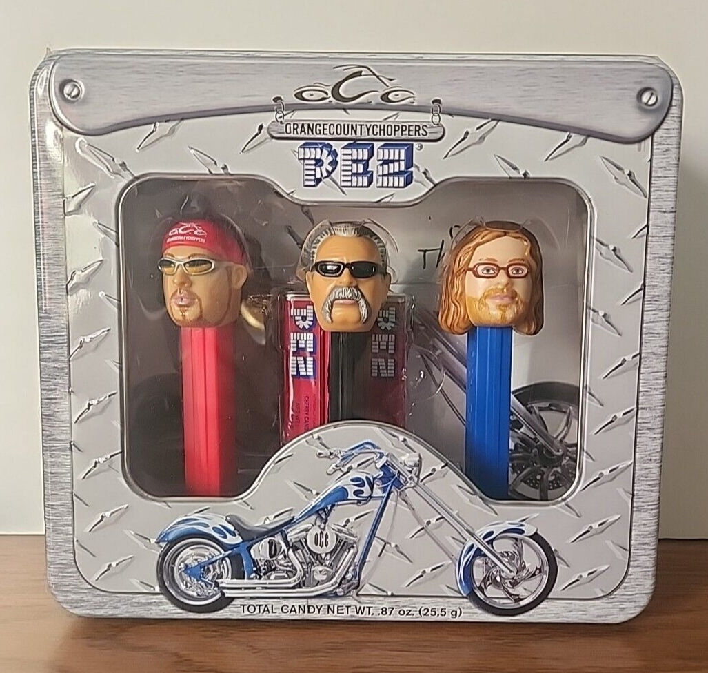 Orange County Choppers Pez Candy Dispenser Tin Paul Jr Sr Mikey