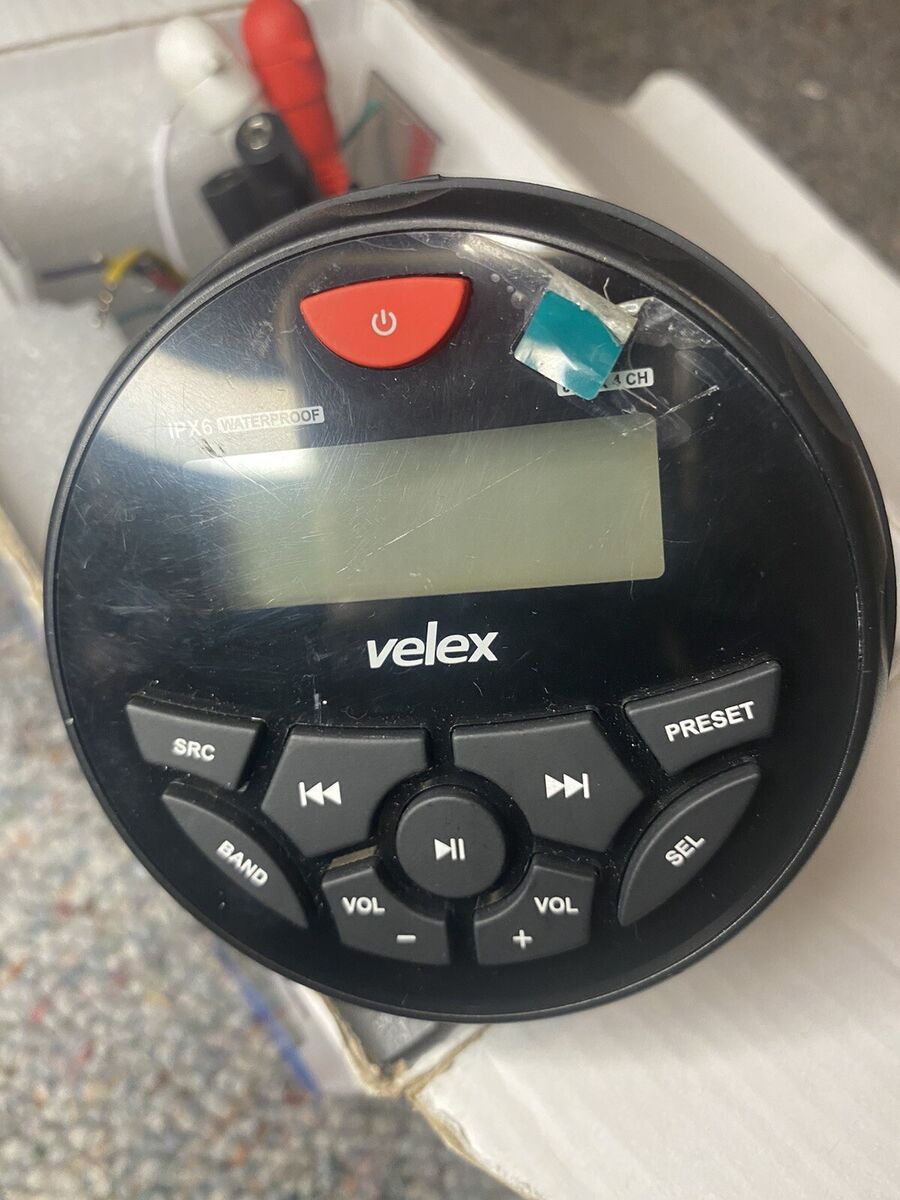 VELEX VX150 MARINE & UTV RADIO BLUETOOTH MP3 STEREO RECEIVER VELEX VX150 MARINE & UTV RADIO BLUETOOTH MP3 STEREO RECEIVER