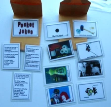 Set 0f 2 Pocket Joke Cards, Puns, Humor, MAGIC, Picture Gags, Clown, etc.