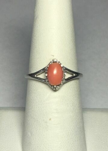 Bague En Argent Massif Avec Corail Naturel Rouge - Taille 56 - Création Française Artisanale - Neuf Avec étiquettes