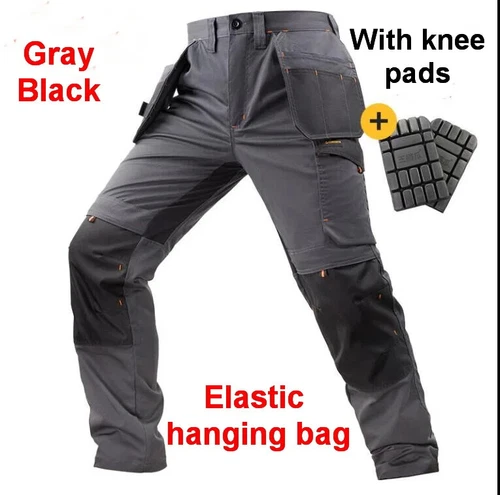 Men Multi-Pocket Cargo Pants Work Pants Wear-Resistant Pants Worker's Trousers - Picture 38 of 42