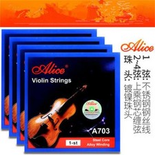 5 Sets Lot Alice A703 Stainless Steel Core Nickel Silver Wound Violin Strings