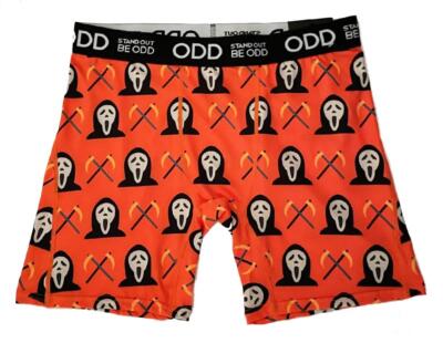 ODD Halloween Scream Battle Axe Ghost Face Orange Black Cheetos Boxer Men's NWT
