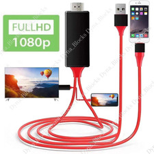 HDMI Mirroring AV Cable Phone to TV HDTV Adapter 1080P For iPhone 13 12 11 XR 8