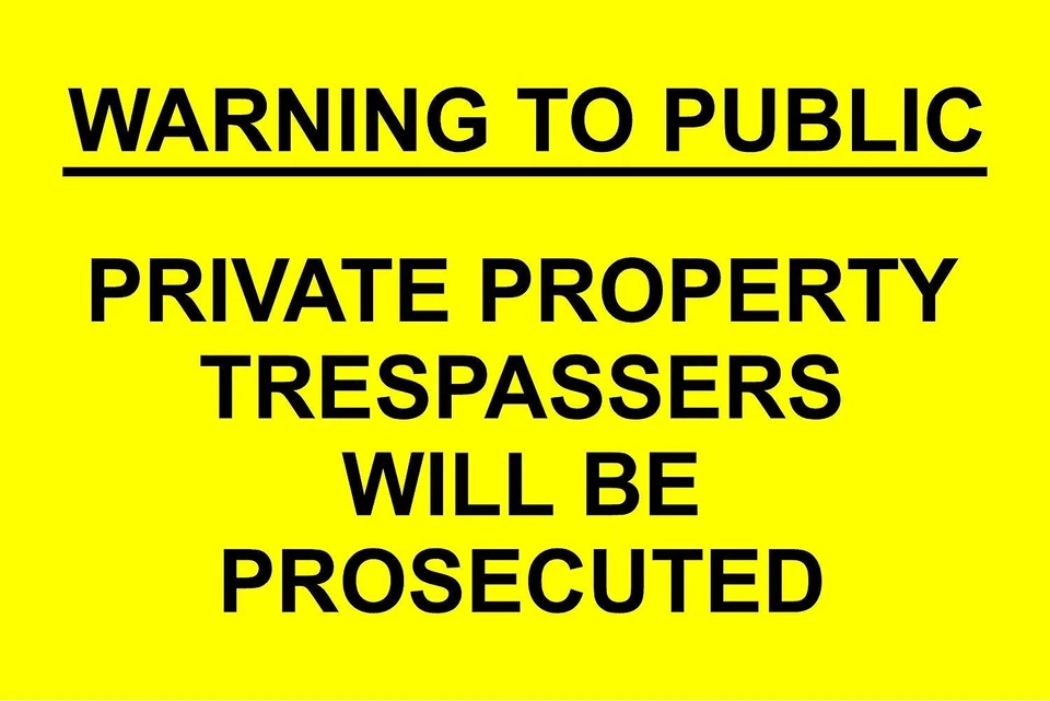KPCM DISPLAY LTD Warning to public private property trespassers will be prosecuted safety sign