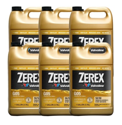 Zerex 6 Gallons Coolant Antifreeze G-05 Phosphate Free 50/50 Prediluted 6x 1 Gal