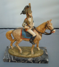 Depose Italy Napoleonic Figurine Cavalry Officer Soldier Resin On Marble base