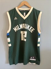 Jabari Parker 12 Milwaukee Bucks Adidas Swingman Jersey Medium
