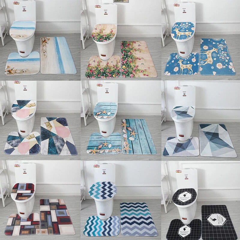 3 Stück Waschbarer Rutschfester Badezimmer-Sockelteppich Teppich ♩ - Bild 2 von 4