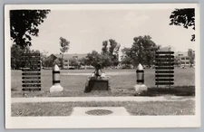 Fort Hamilton New York Nyack Indian House Tablet Real Photo Postcard RPPC 1950s