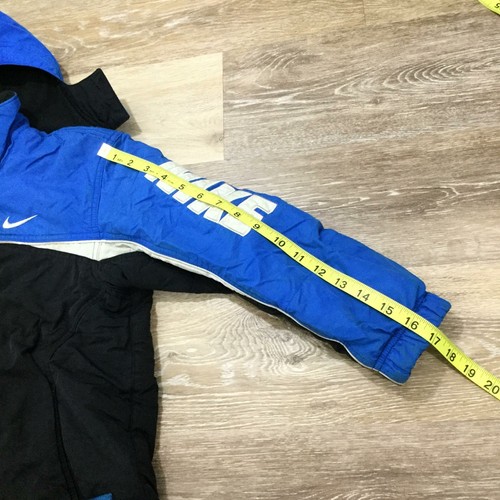 NIKE Full Zip Up Hooded Blue & Black Reversible Windbreaker Jacket Boy's Size S - Picture 8 of 10