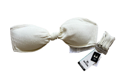 NEW NWT RIP CURL swim separate halter bra top M MEDIUM DREAMS BANDEAU off white