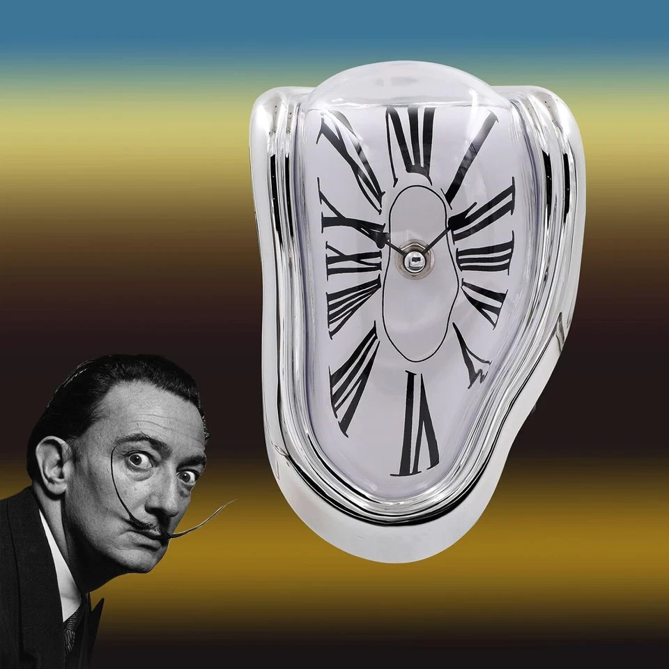 Melting Clock Salvador Dali Watch Melted Clock for Decorative Home Shelf Desk - Image 2 of 4