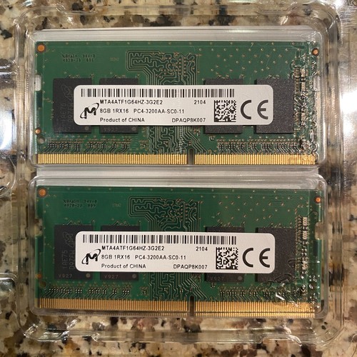Micron 16GB 2 x 8GB 1Rx16 PC4-3200AA-SCO-11 Memory RAM Laptop 3200MHz