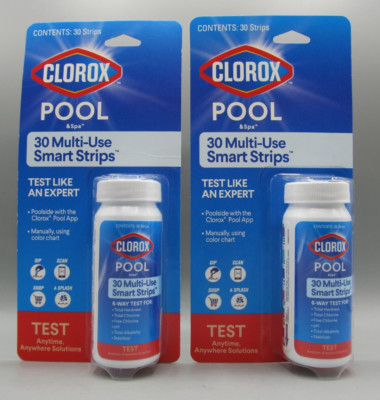 Lot of 2 CLOROX Pool & Spa 30 Multi-Use Smart Strips Pool Water Testing 60ct.