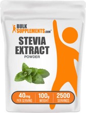 BulkSupplements Ekstrakt ze stewii w proszku - Zero kalorii słodzik