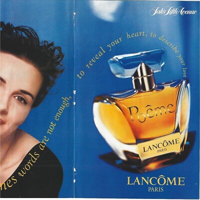 ♡【未開封品】LANCOME Poeme 香水 50ml Lancome Paris Poeme Fragrance Juliette Binoche 1990s Vintage Print