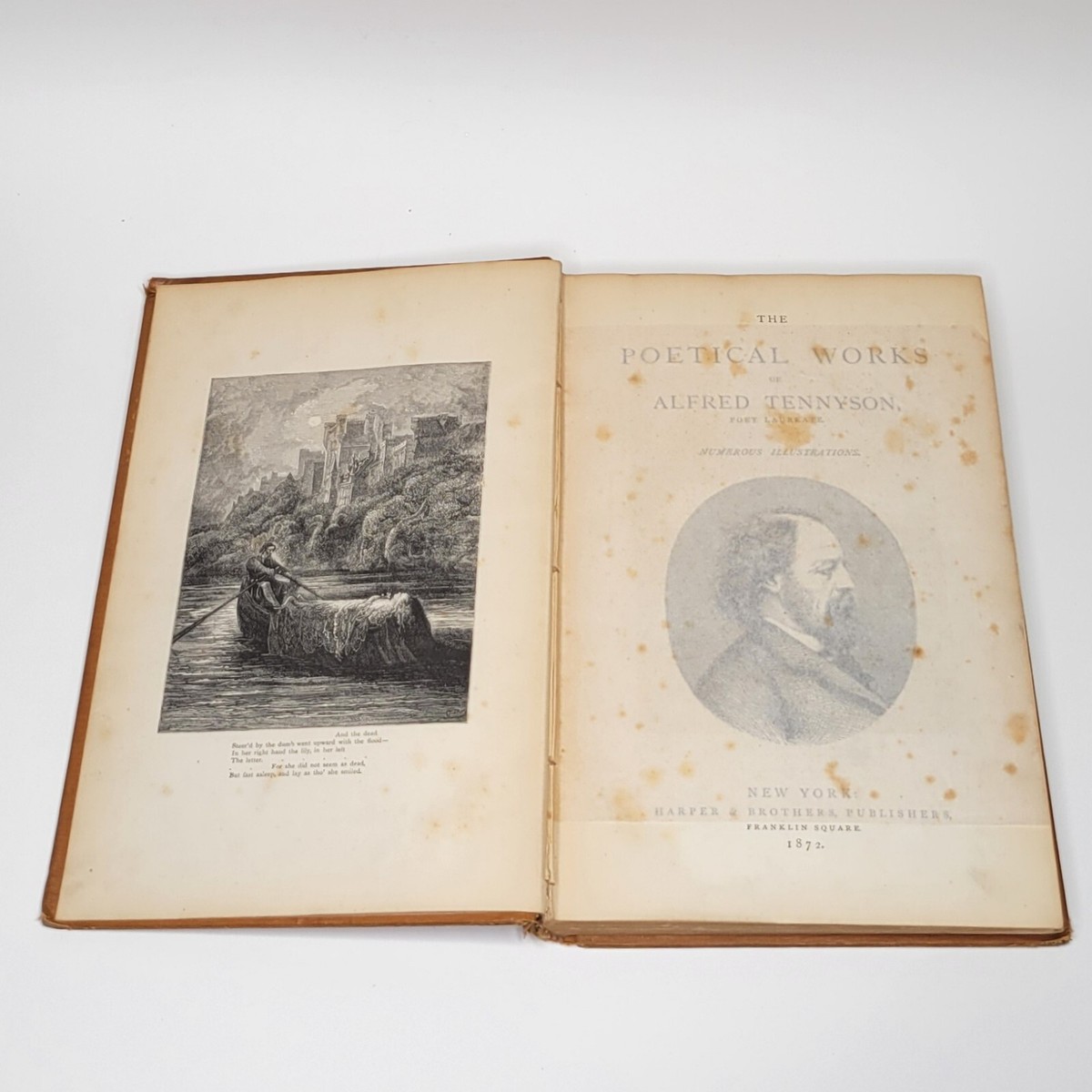Tennyson's Poems Harper's Complete Edition Illustrated -1872 Brown