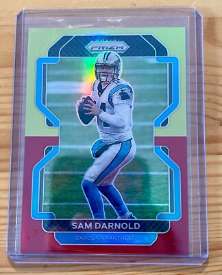Sam Darnold 2021 Panini Prizm Yellow and Red /39 Asia SP Carolina Panthers QB