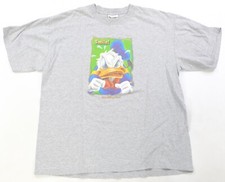 Rare Vintage WALT DISNEY WORLD Donald Duck Smile Graphic T Shirt 90s 2000s Gray