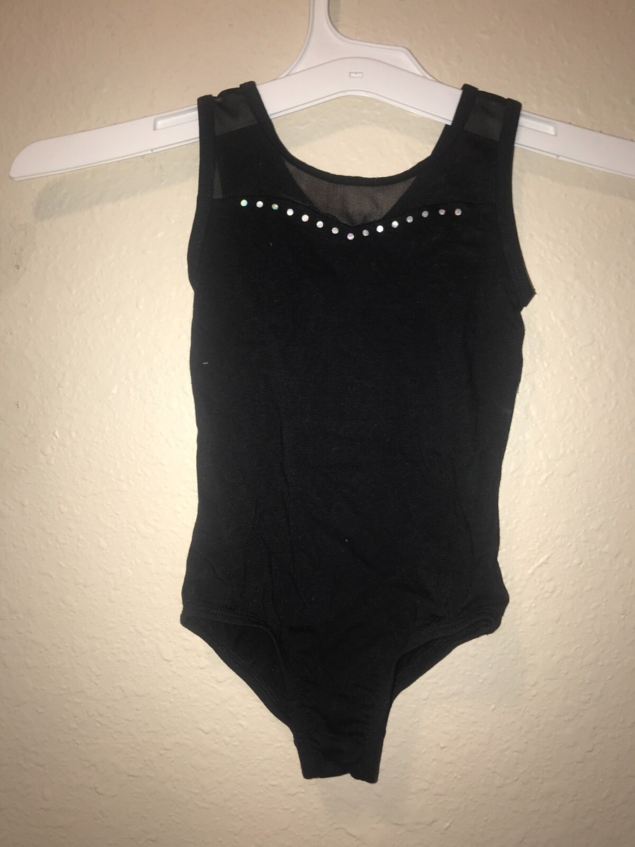 Cat & Jack Toddler Girl Black Dance Tank Mesh Leotard One Piece Suit Size 4T SS3