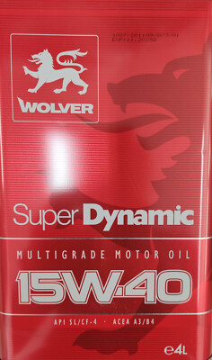4 Lt. Engine Oil Wolver 15W40 Super Dynamic Petrol and Diesel API SL CF 4 A3 B4