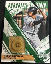 Trent Grisham 2019 Panini Elite Extra Edition Prospect Materials Button 06/10
